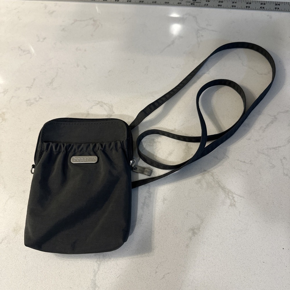 Baggallini RFID Bryant Crossbody Bag - Dark Gray Nylon Stylish RFID